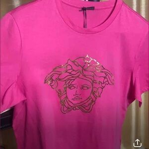 COPY - Versace, Versace, Versace, authentic female, pink and gold T-shirt